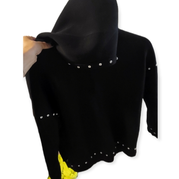 Gem Detailed Black Hoodie - S - Picture 2 of 5